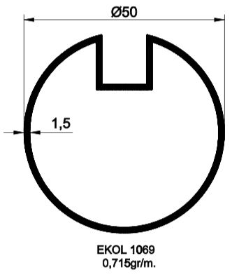 1069- 50 LİK KANALLI BORU 1.5MM
