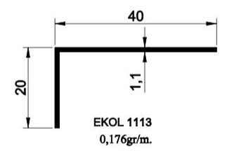 1113- 40X20 KÖŞEBENT