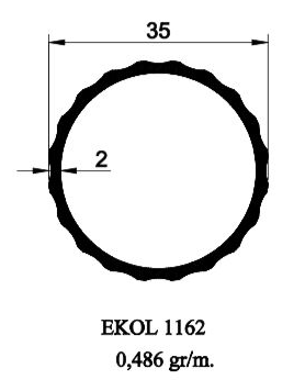 1162- 35 LİK TIRTIKLI BORU 2MM