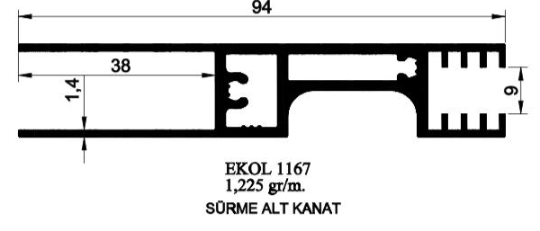 1167-SÜRME ALT KANAT
