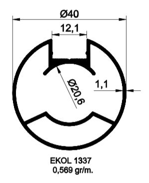 1337- 40 LIK KANALLI BORU 1.1MM