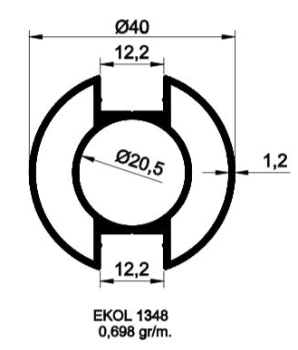 1348- 40 LIK KANALLI BORU 1.2MM