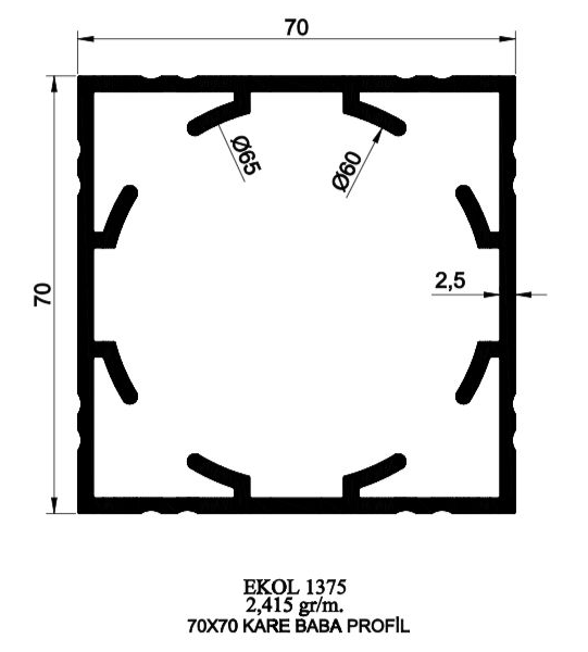1375- 70X70 KARE BABA PROFİLİ