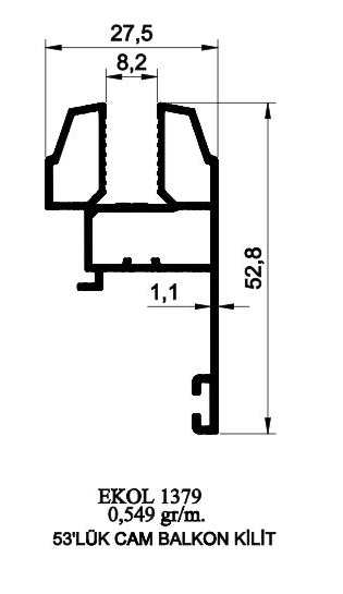 1379-53'LÜK CAM BALKON KİLİT