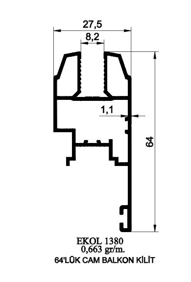 1380-64'LÜK CAM BALKON KİLİT