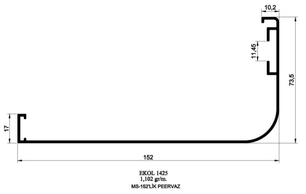 1425-MS 152'LİK PERVAZ